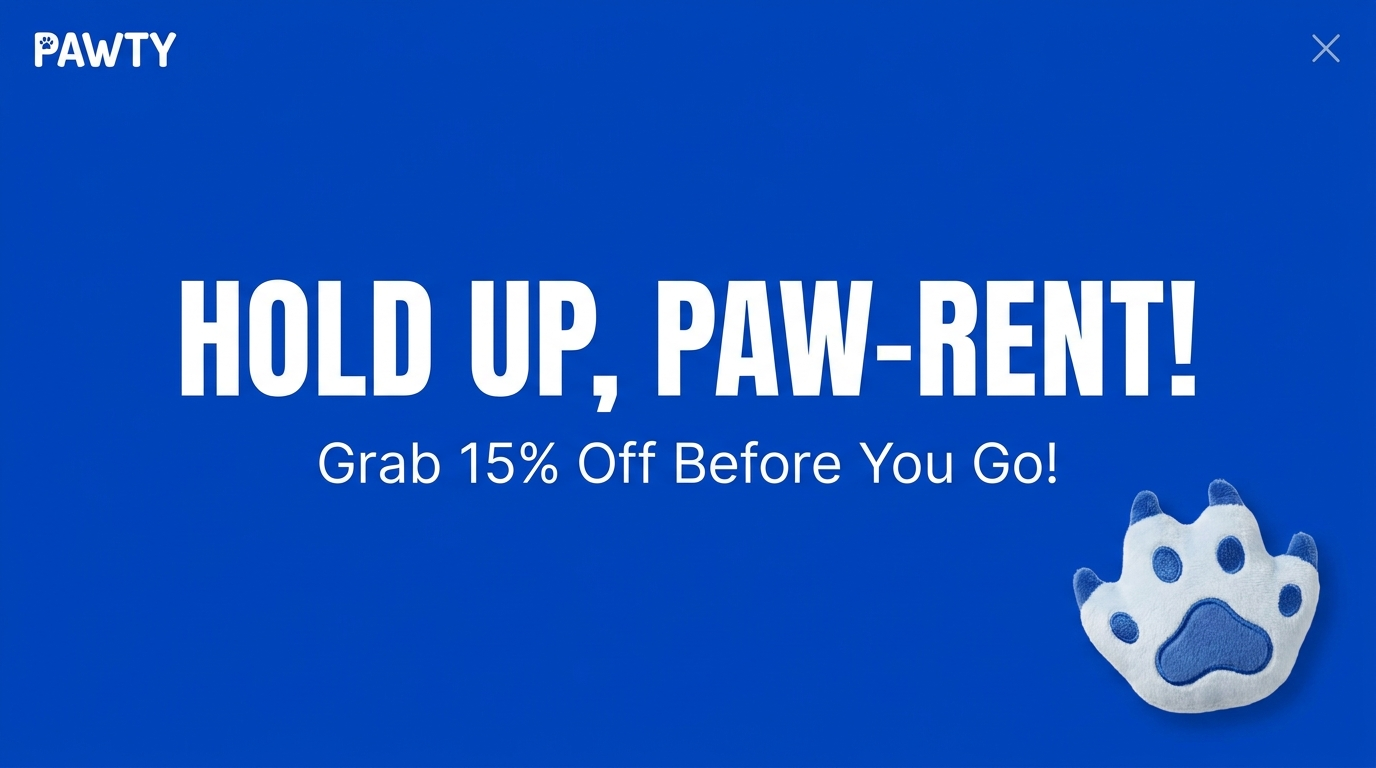 PAWTY exit popup banner