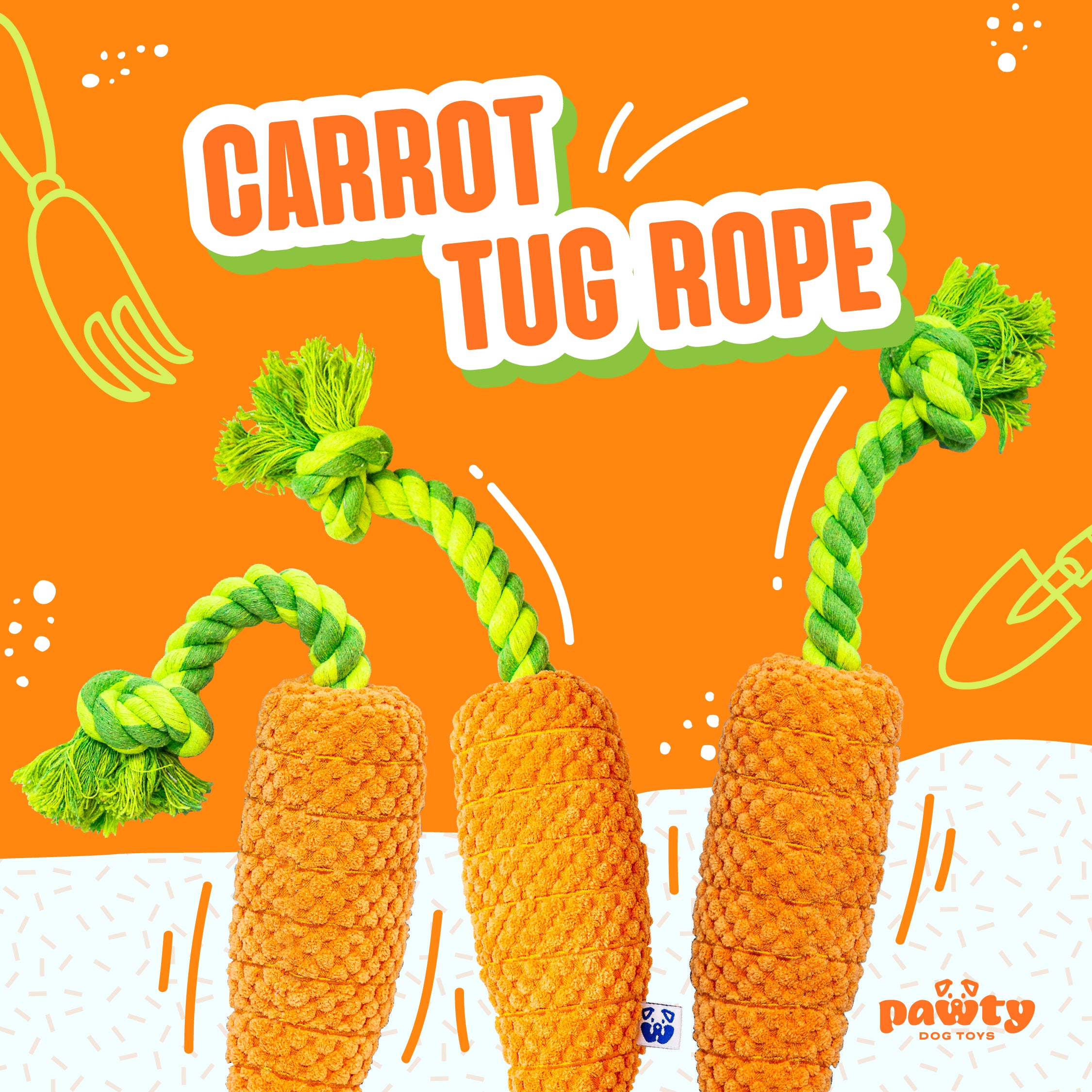 CARROT TUG ROPE INTERACTIVE DOG TOY