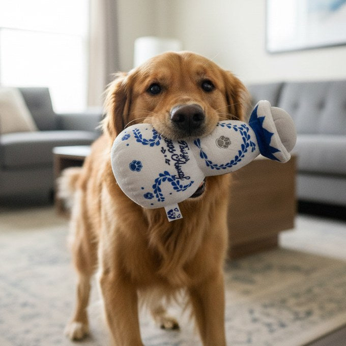 Dog with toy